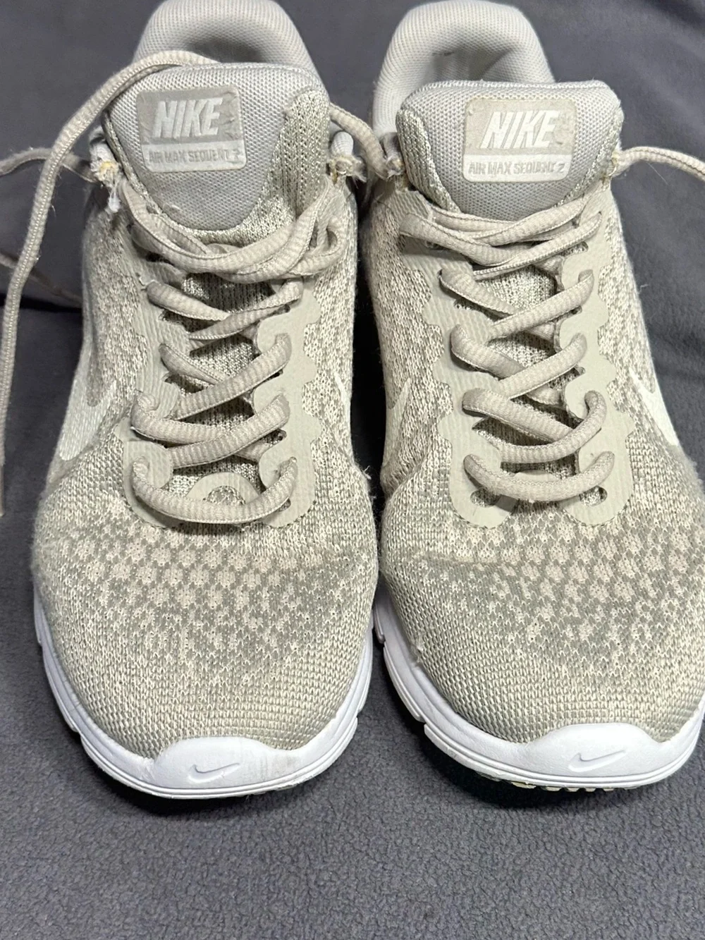 Nike Women's Beige Knit Running Sneakers